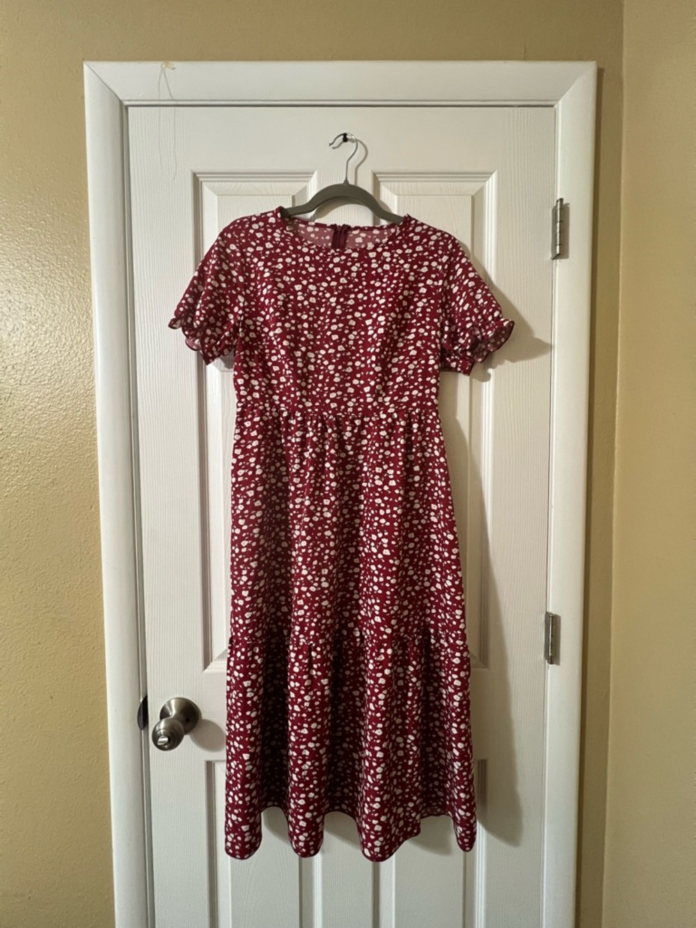 SHEIN Pink Floral Print Midi Dress